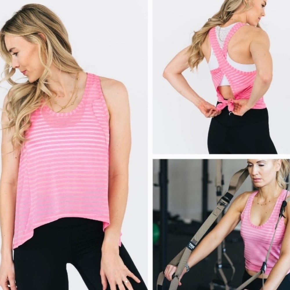 ZYIA Pink Nimbus Split Back Tank Brand New with Tags Size Medium